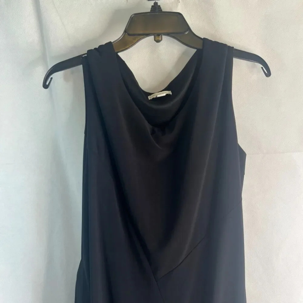 Cato Dress Formal Black w White Pleated Asymmetrical Flare on One Side Sz 14/16W - Picture 3 of 11